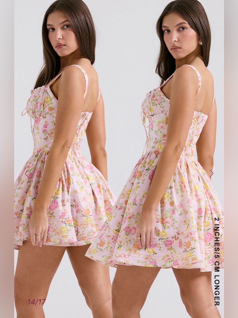 NWT HOUSE OF CB NATASSIA - Pink Meadow Cotton Mini Dress Size XS Longer length - Picture 4 of 16